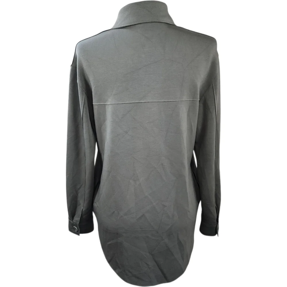 Joie Stretch Utility Shacket Button Down Olive Green Oversized Fit Size XS - Picture 6 of 16